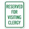 Signmission Reserved for Visiting Clergy Heavy-Gauge Aluminum Rust Proof Parking Sign, 18" x 24", A-1824-23169 A-1824-23169 - alternate 1